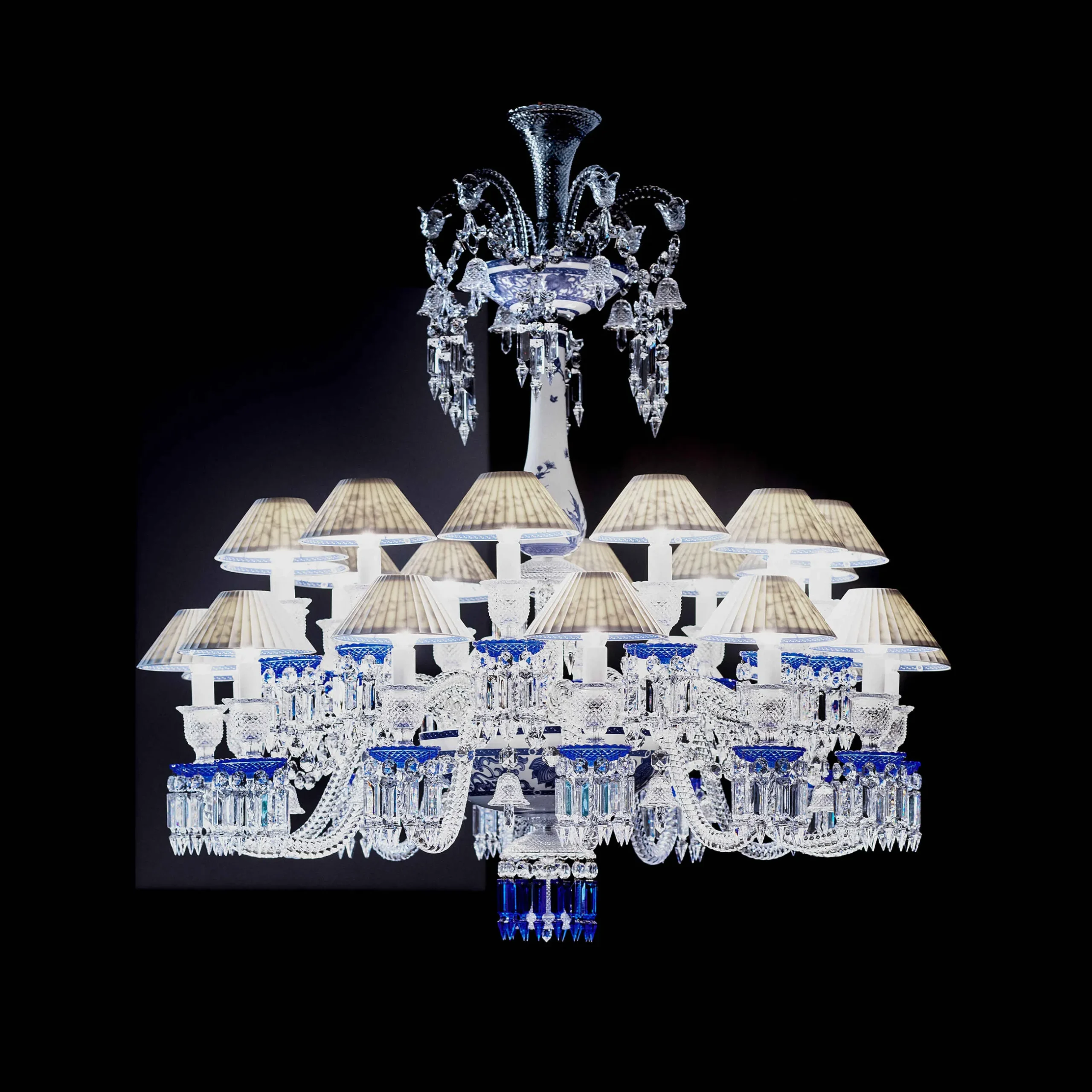 Lustres-Baccarat Lustre Zénith Printemps Bleu (24L)