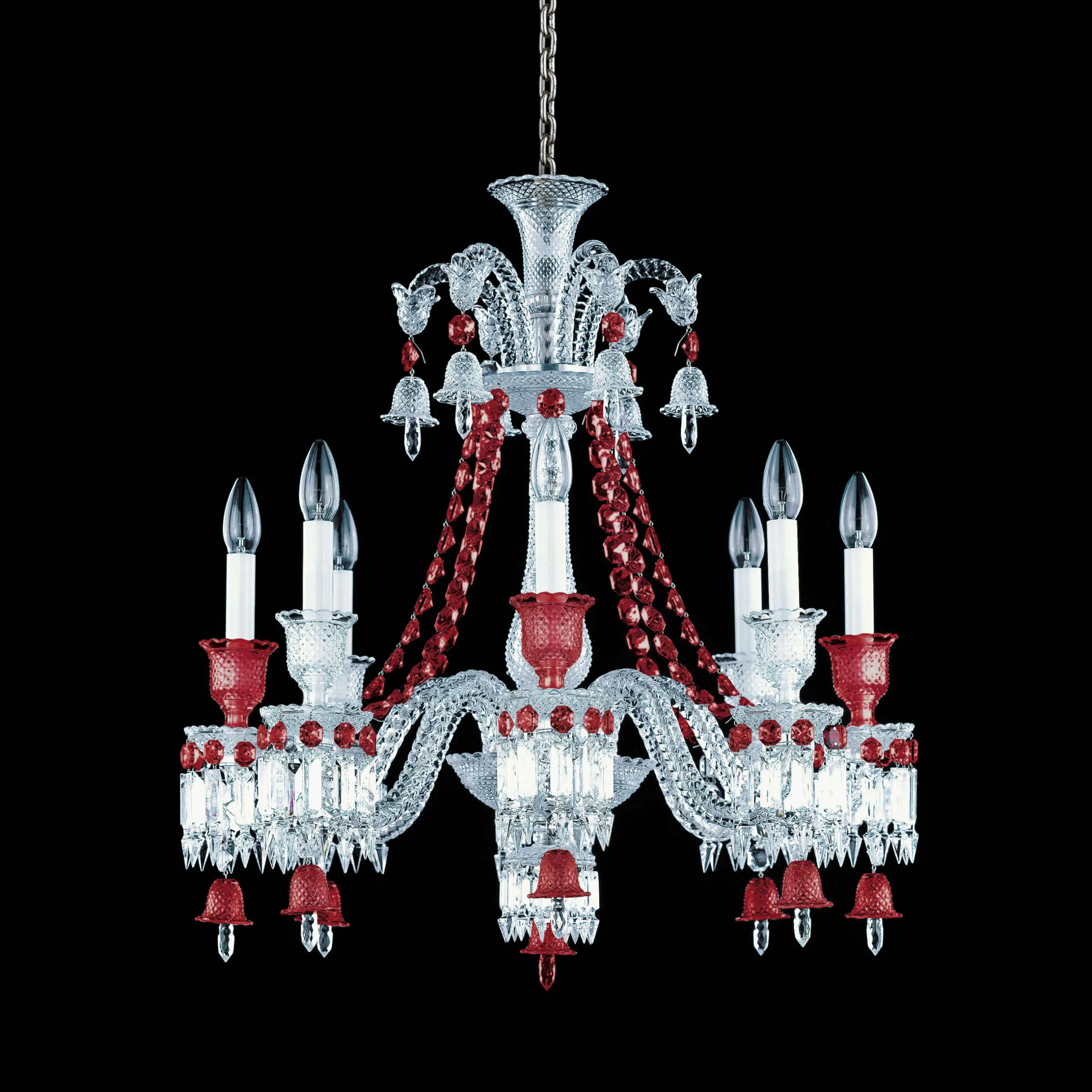 Lustres-Baccarat Lustre Zénith Rouge (8L)