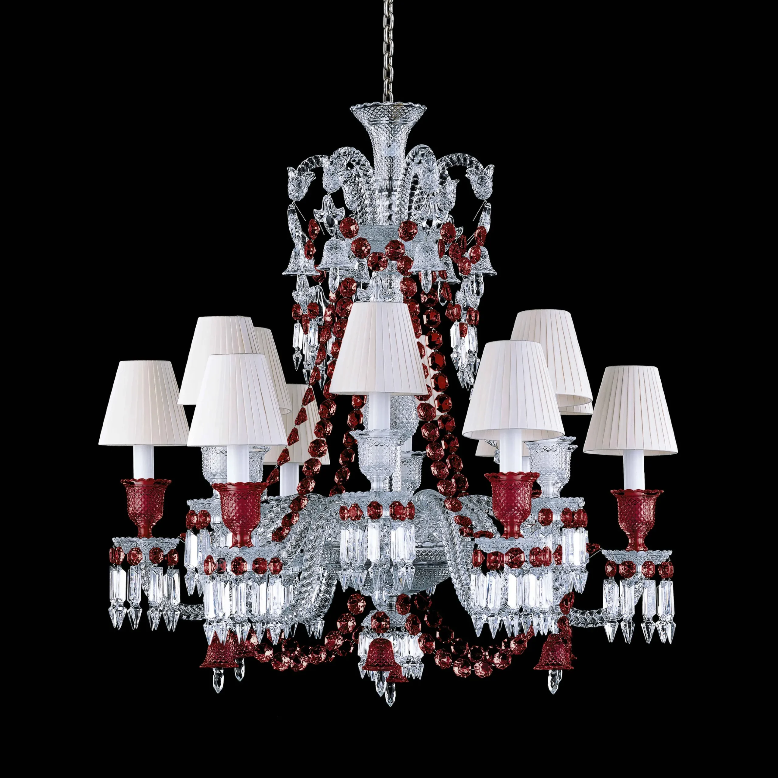 Lustres-Baccarat Lustre Zénith Rouge (12L)