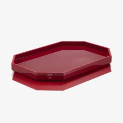 Accessoires De Bureau|Accessoires-Baccarat Plateau Octogone L Rouge