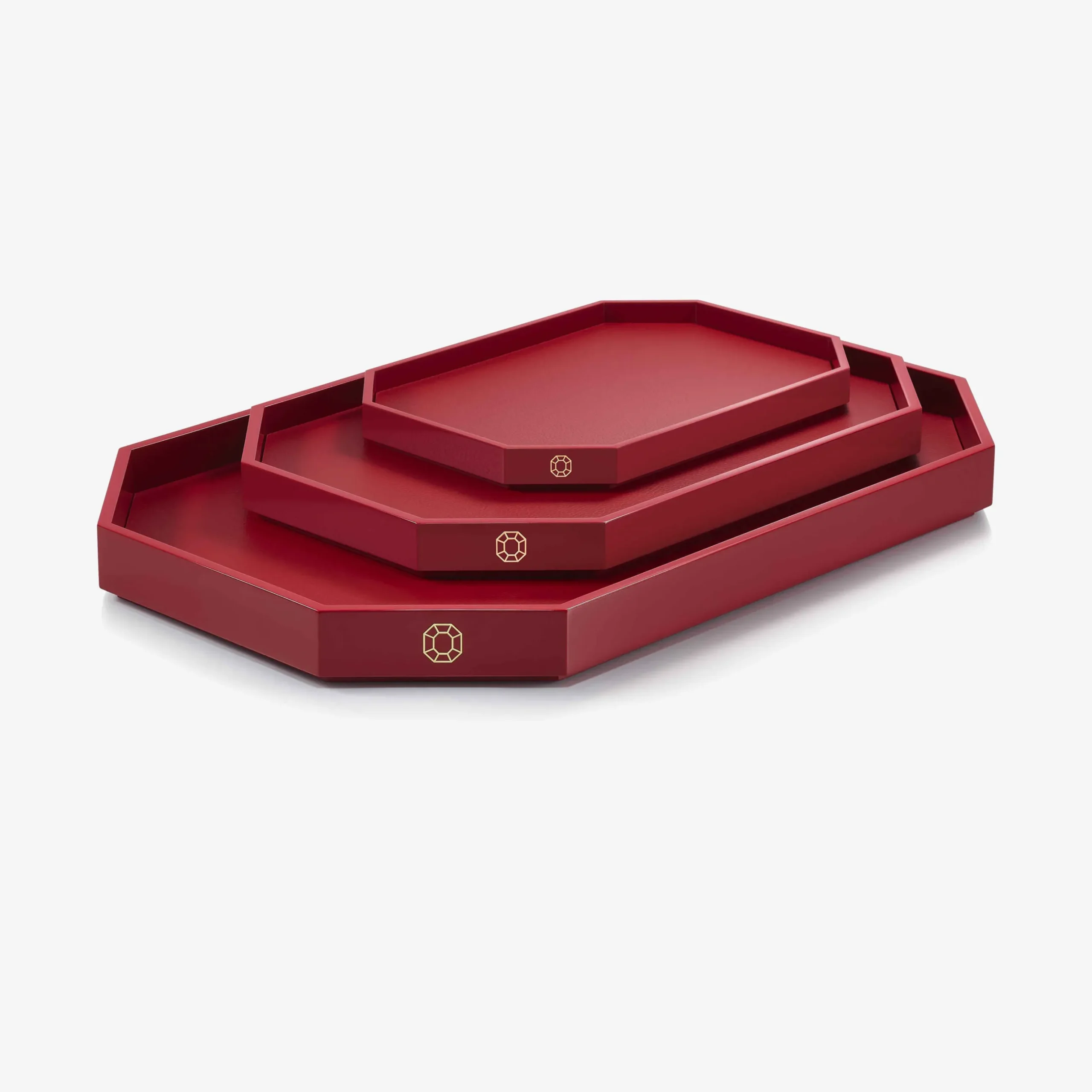 Accessoires De Bureau|Accessoires-Baccarat Plateau Octogone L Rouge
