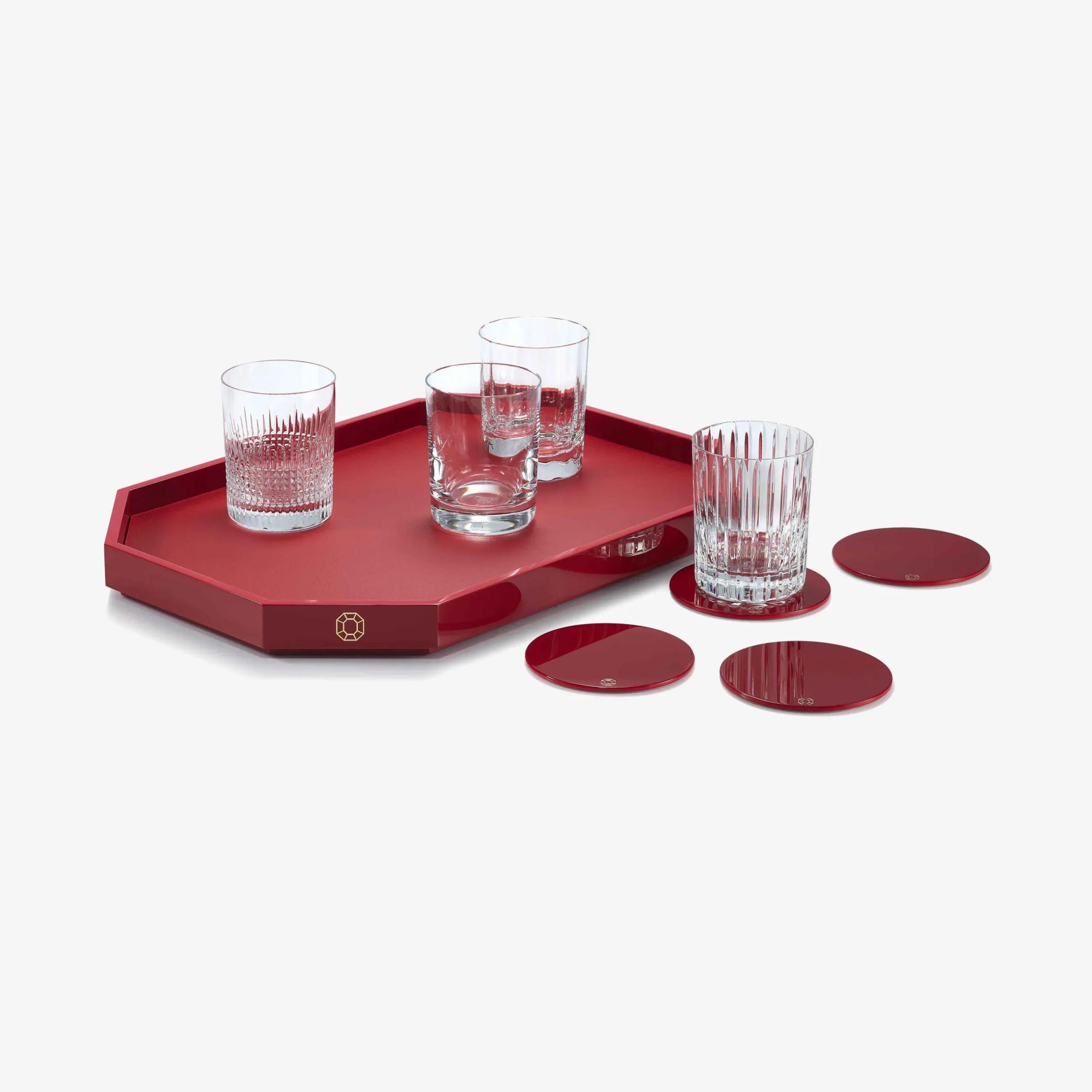 Accessoires De Bureau|Accessoires-Baccarat Plateau Octogone L Rouge