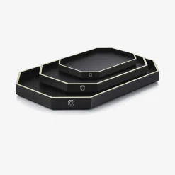 Plateaux Et Dessous De Verre-Baccarat Plateau Octogone L Noir