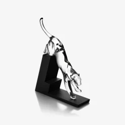 Sculptures Animalières Et Prestige-Baccarat Sculpture Panthère Le Saut Clair
