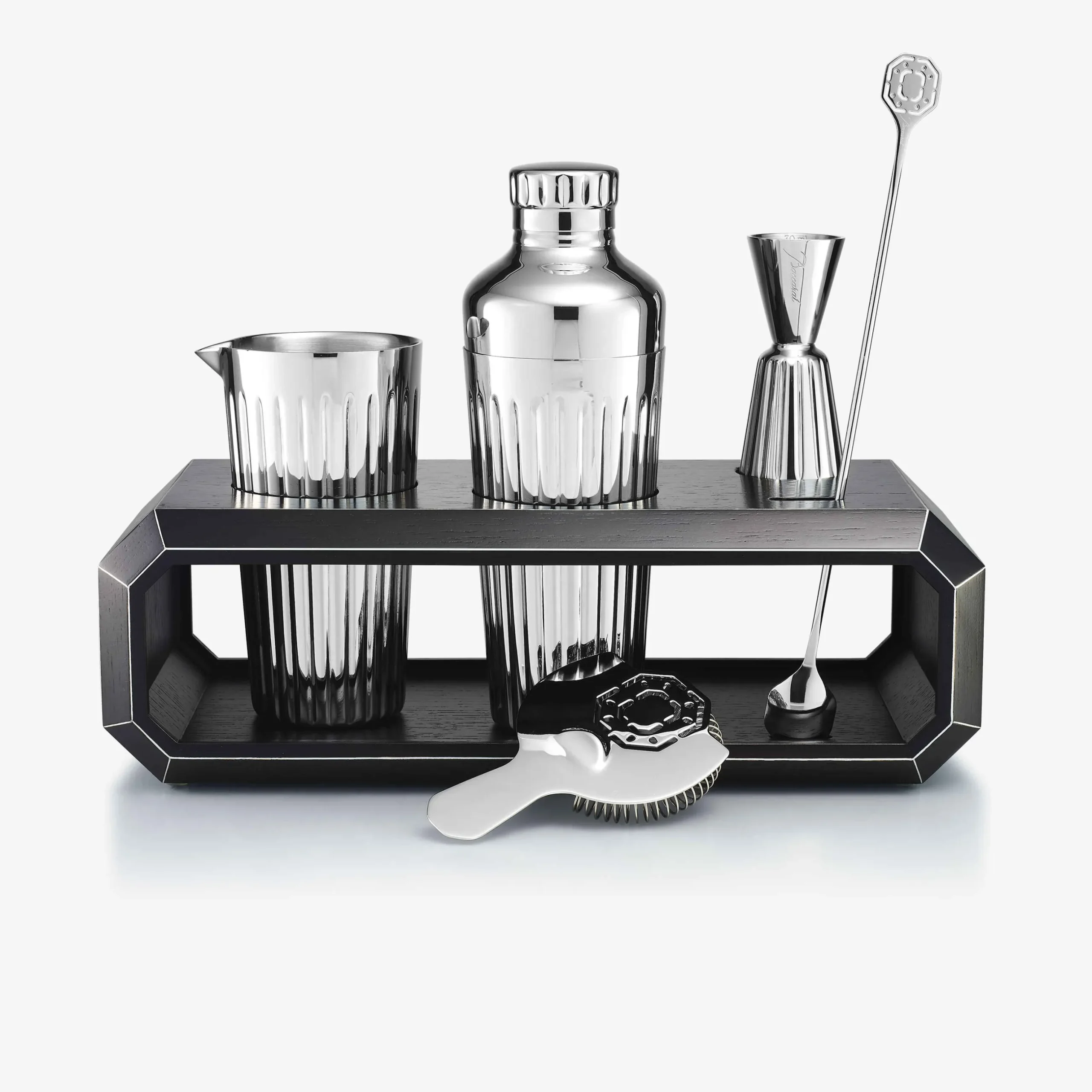 Accessoires-Baccarat Support Pour Accessoires De Bar Octogone Chêne Noir